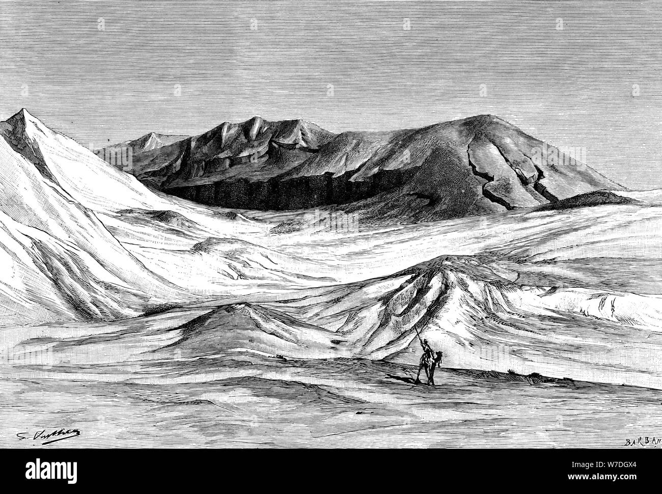 Jebel Khanfusa, le Sahara, l'Afrique du Nord, 1895.Artiste : Barbant Banque D'Images
