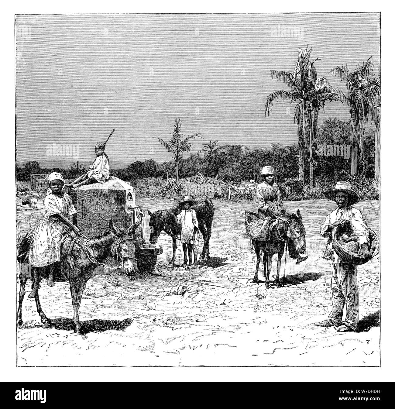 Groupe d'Haïtiens, c1890. Artiste : Inconnu Banque D'Images