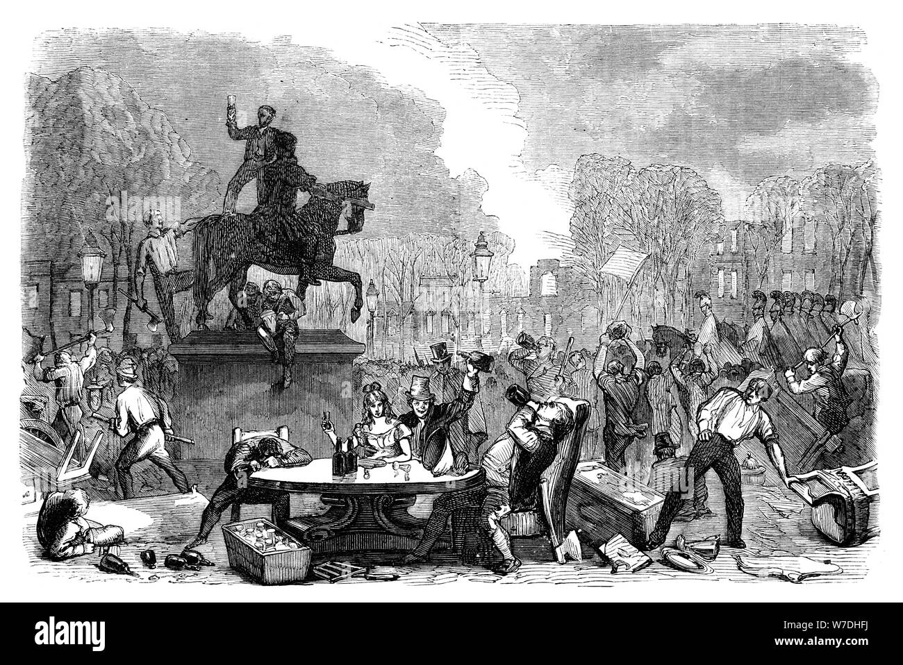 Des émeutes dans la réforme de la Queen's Square, Bristol, 1831 (c1895). Artiste : Inconnu Banque D'Images