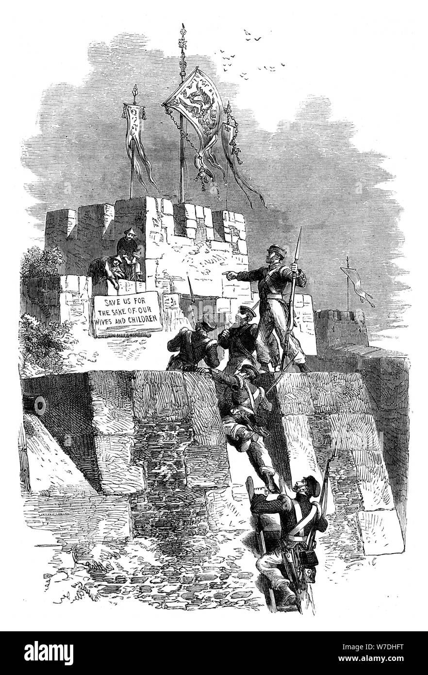 La capture d'Ting-Hae, Chine, 1841 (c1895). Artiste : Inconnu Banque D'Images