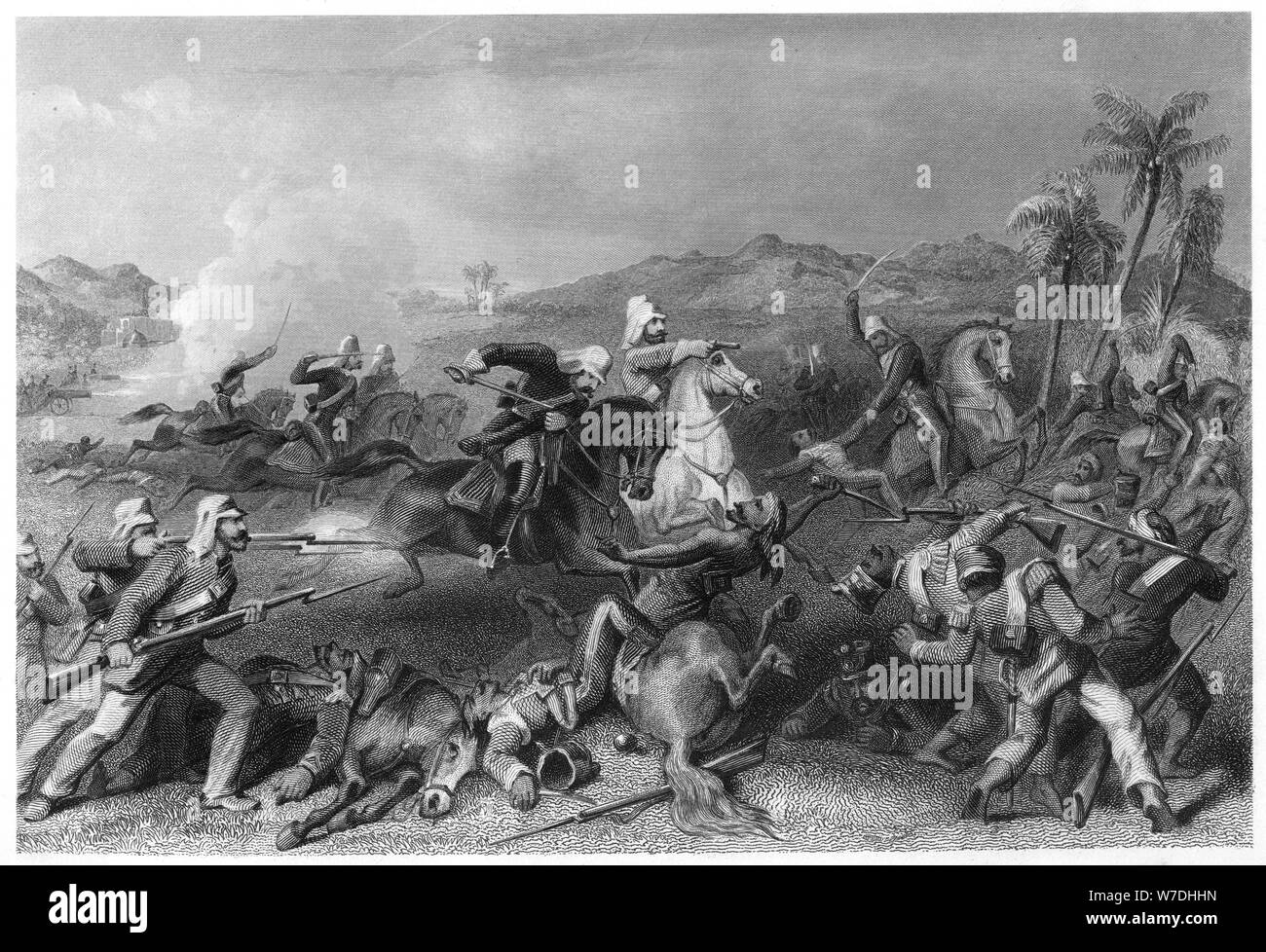 "Attaque sur le Sealkote mutins par le général Nicholson a cavalerie irrégulière', 1857, c1860). Artiste : Inconnu Banque D'Images