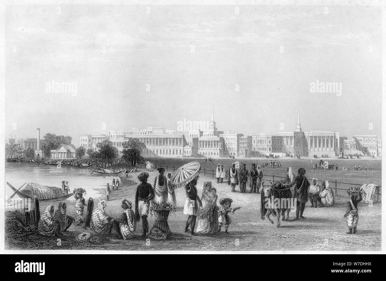 'Vue de Calcutta à partir de l'Esplanade", c1860. Artiste : Inconnu Banque D'Images