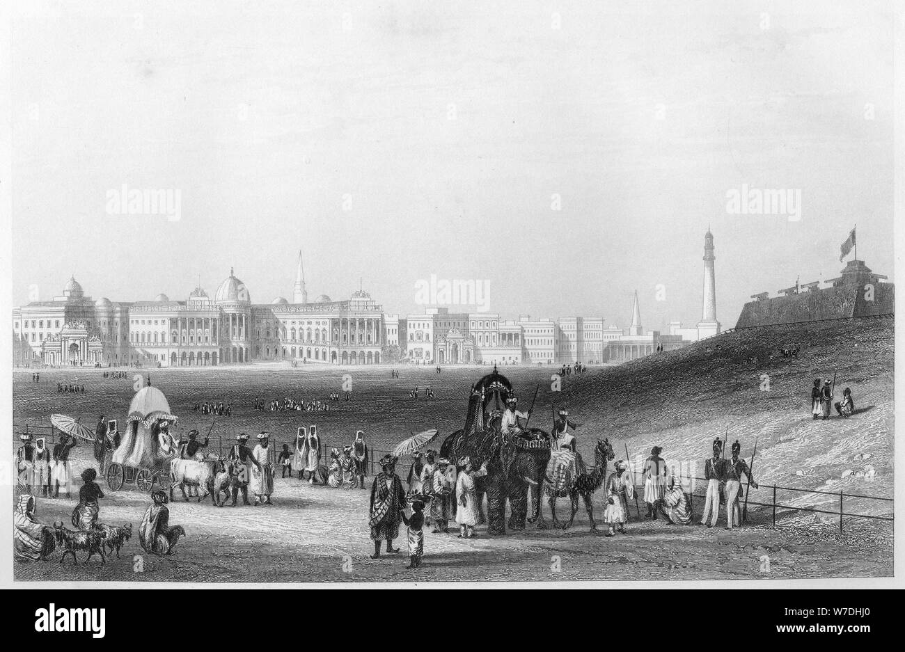 'Vue de Calcutta à partir de l'Esplanade", c1860. Artiste : Inconnu Banque D'Images