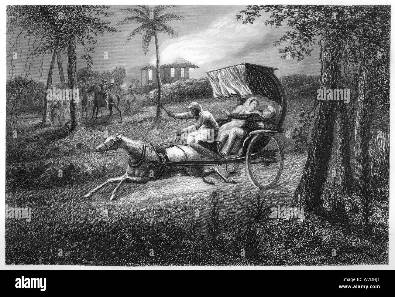 'Dr Graham tourné en son buggy par le Sealkote mutins', 1857, c1860). Artiste : Inconnu Banque D'Images