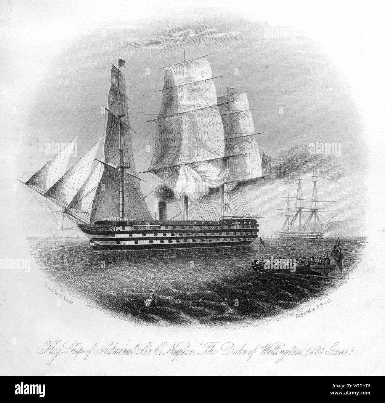 Le HMS 'Duke of Wellington', 1857.Artiste : DJ Pound Banque D'Images