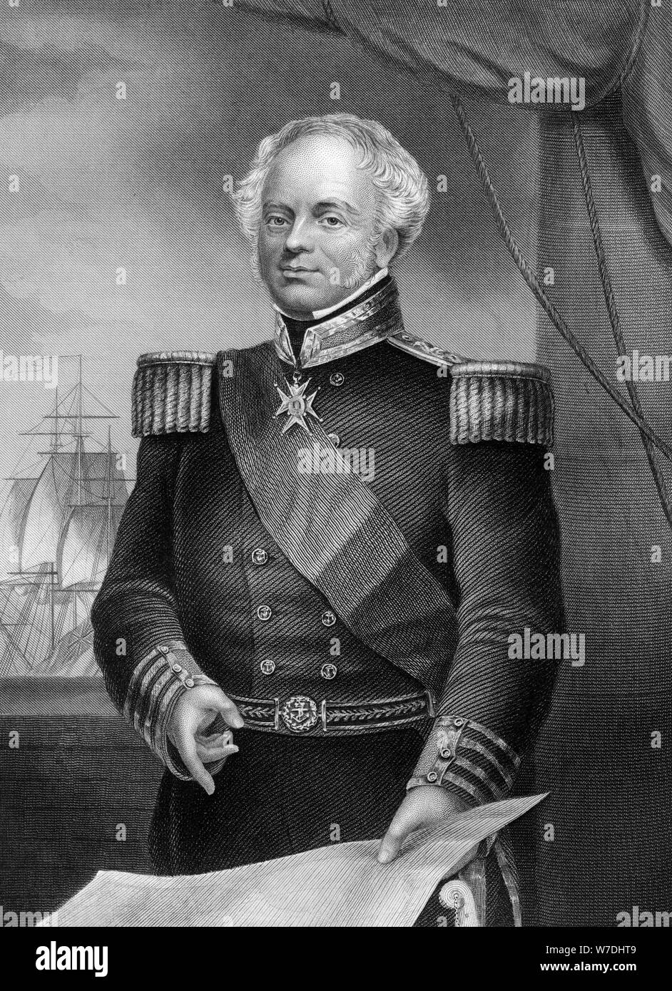 L'amiral Thomas Dundas (d1841), officier de marine britannique des guerres napoléoniennes, 1857.Artiste : DJ Pound Banque D'Images