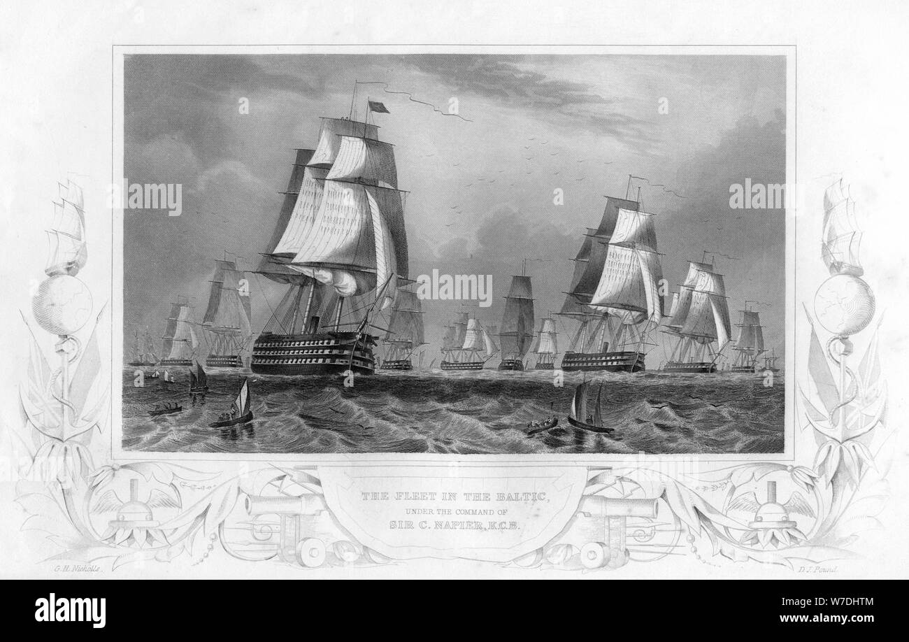 La flotte de la Baltique, sous le commandement de Sir Charles Napier, 1857.Artiste : DJ Pound Banque D'Images
