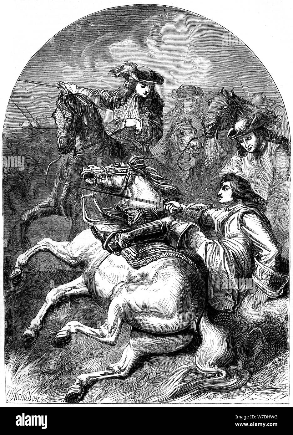 Bataille de Malplaquet, 1709, (19e siècle). Artiste : Inconnu Banque D'Images