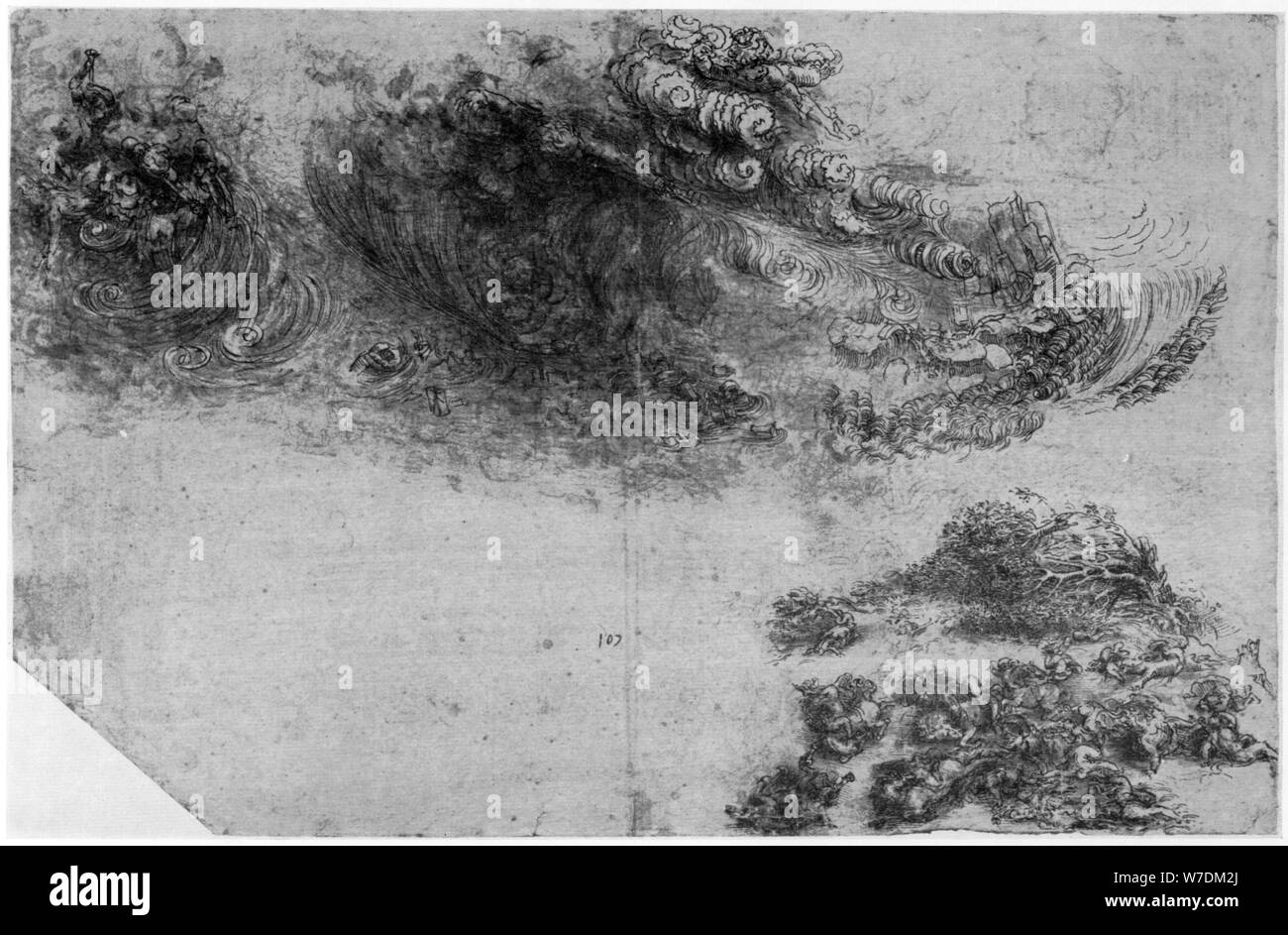 Tempête apocalyptique, fin du xve ou début du xvie siècle (1954). Artiste : Leonardo da Vinci Banque D'Images