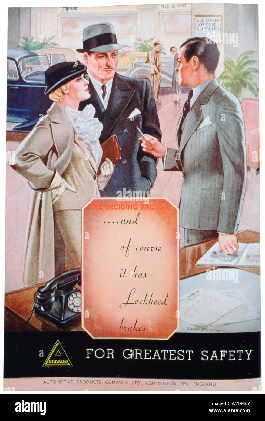 Annonce pour Lockheed freins voiture par Produits automobiles de Leamington Spa, 1937. Artiste : Inconnu Banque D'Images
