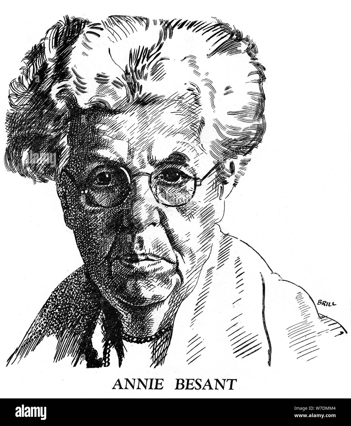 Annie Besant, théosophe et socialiste britannique, 1926. Artiste : Brill Banque D'Images