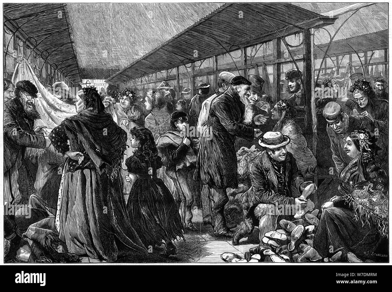 Les vieux vêtements de change, Phil's Building, Houndsditch, Londres, 1882. Artiste : Charles Joseph Staniland Banque D'Images