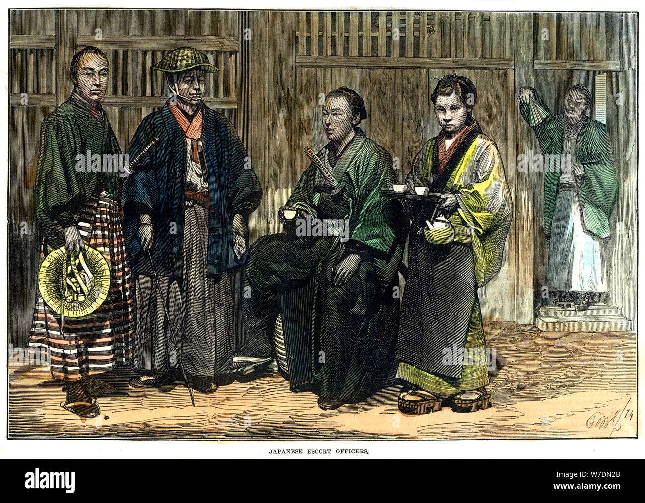 Agents d'escorte japonaise, 1874. Artiste : Inconnu Banque D'Images