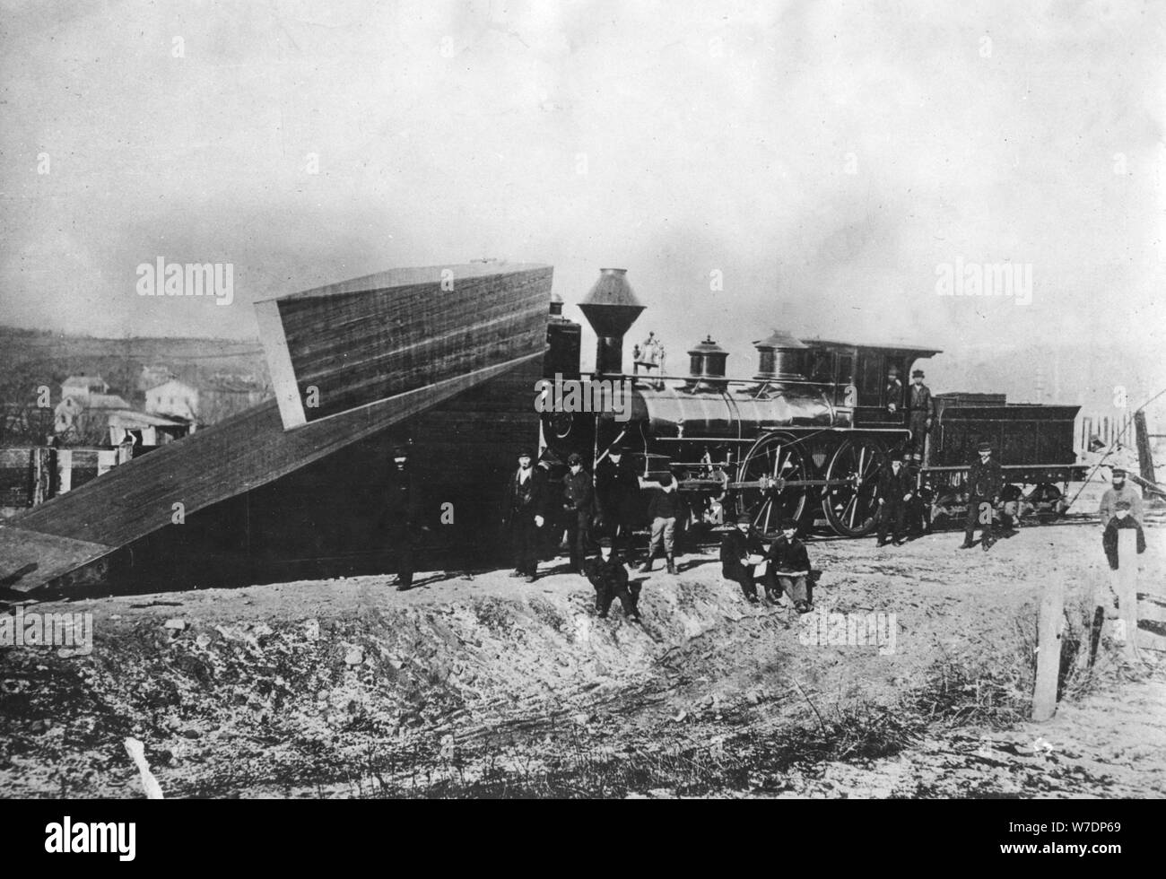 Une locomotive chasse-neige. Artiste : Inconnu Banque D'Images