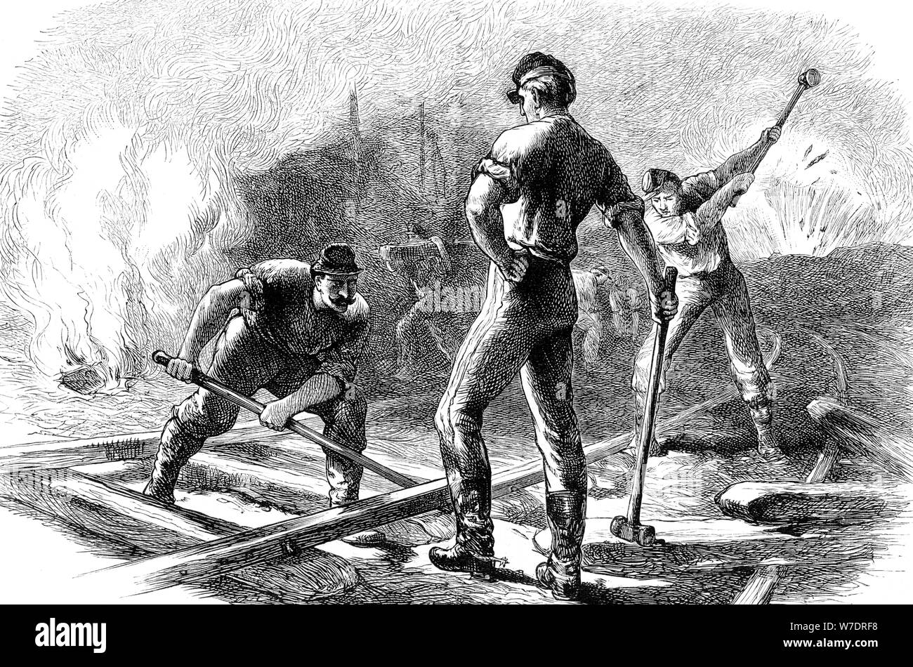 Déchirer des troupes d'un chemin de fer, American Civil War, 1861-1865 (c1880). Artiste : Inconnu Banque D'Images
