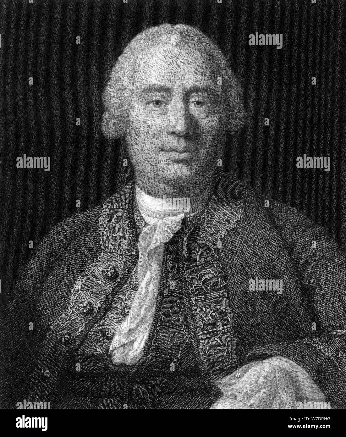 David Hume, philosophe écossais du 18ème siècle, économiste et historien, (1845). Artiste : W Holl Banque D'Images