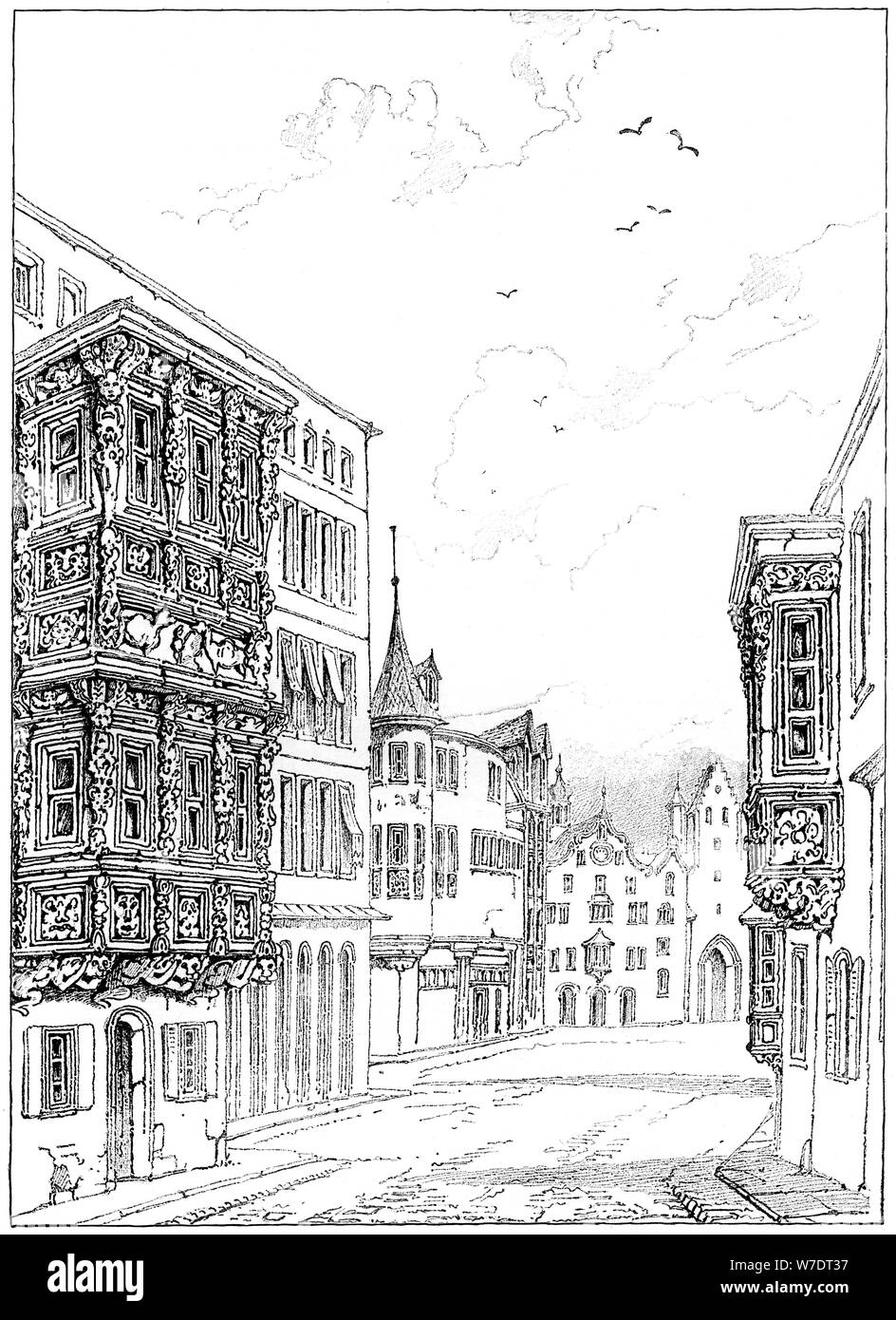 Dans la rue St Gall", 1835 (1900).Artiste : M. Benson Banque D'Images