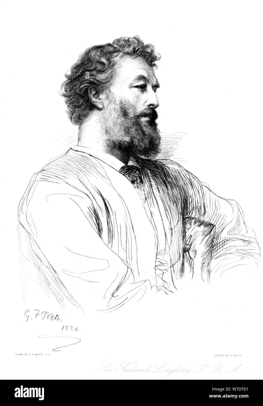 Sir Frederic Leighton, l'artiste britannique, c1880-1882..Artiste : Paul Adolphe Rajon Banque D'Images