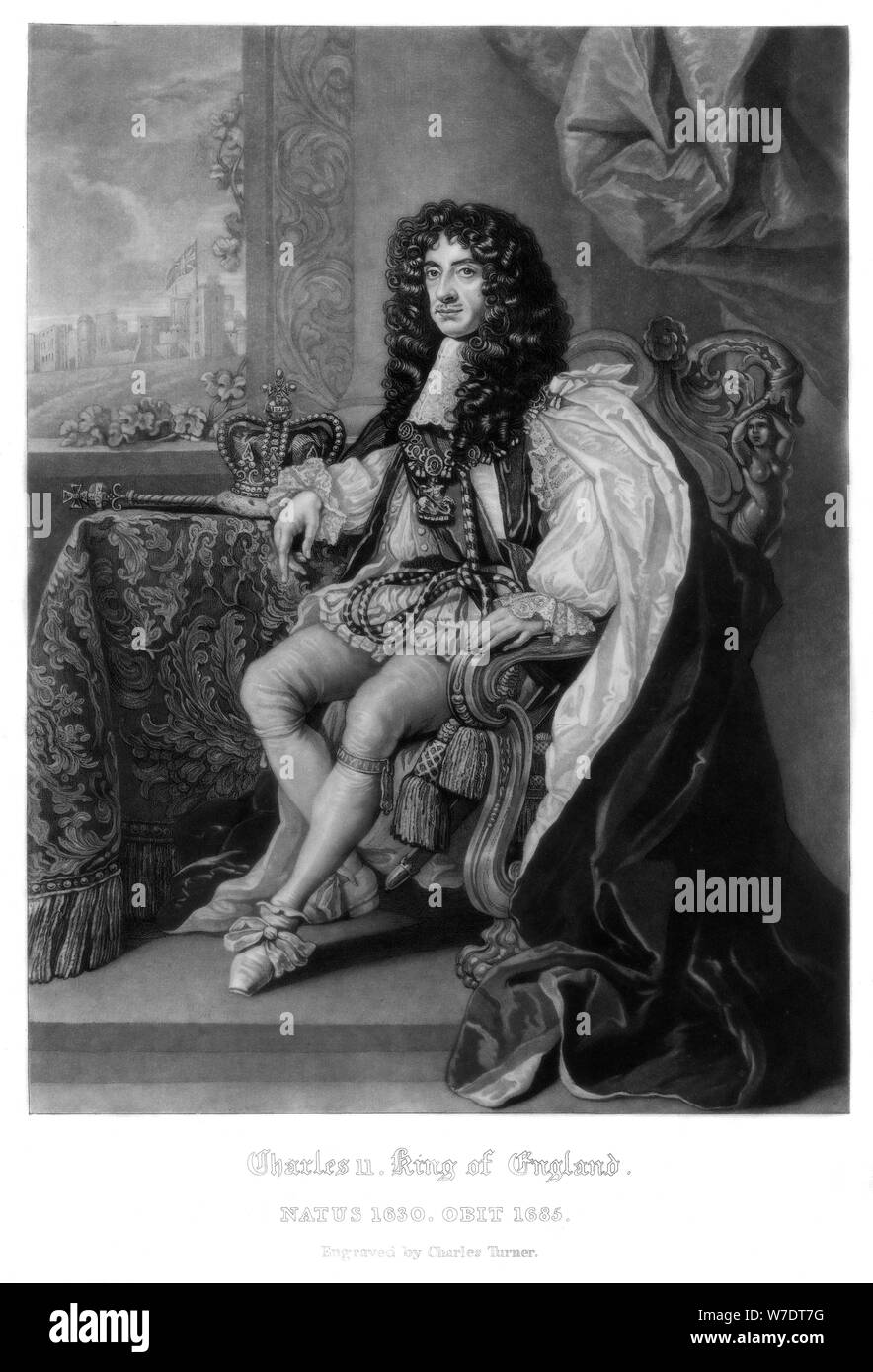 Charles II, roi d'Angleterre, (1816).Artiste : Charles Turner Banque D'Images