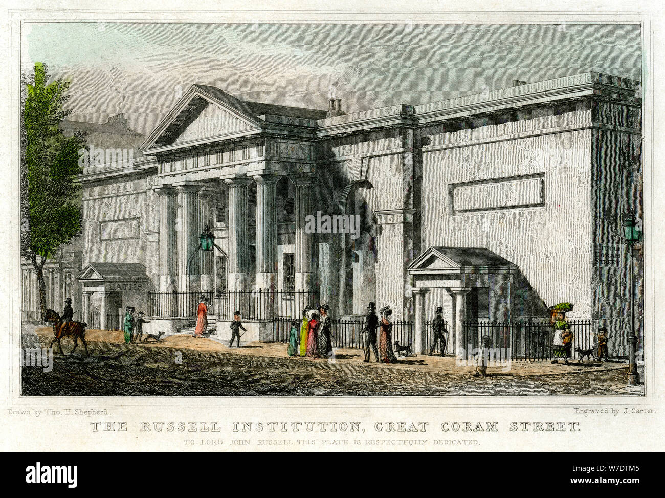 L'Institution Russell, Great Coram Street, Bloomsbury, Londres, 1828.Artiste : VALERO Banque D'Images
