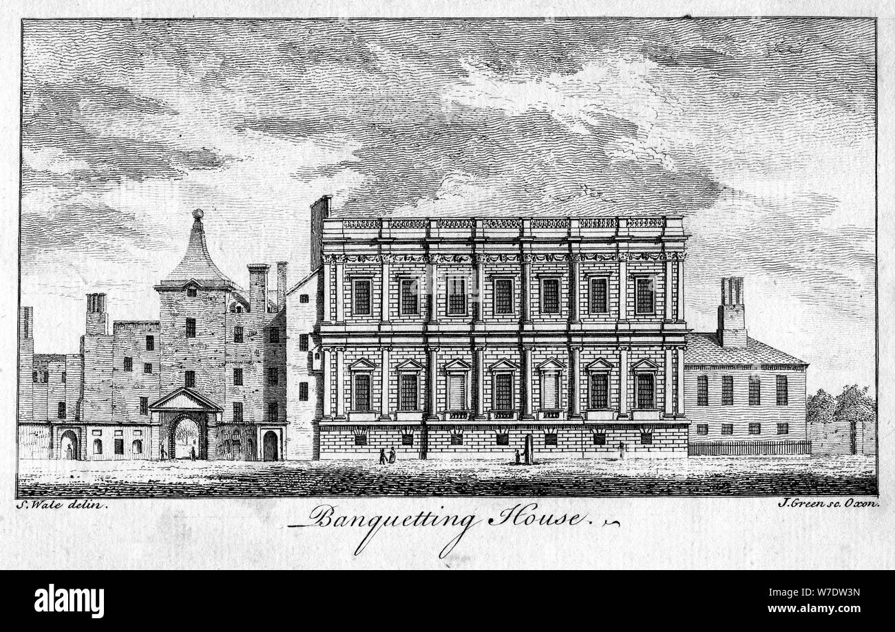 Banqueting House, Whitehall Palace, Westminster, London.Artiste : J Green Banque D'Images Banqueting House, Whitehall Palace, Westminster, London.Artiste : J Green Banque D'Images
