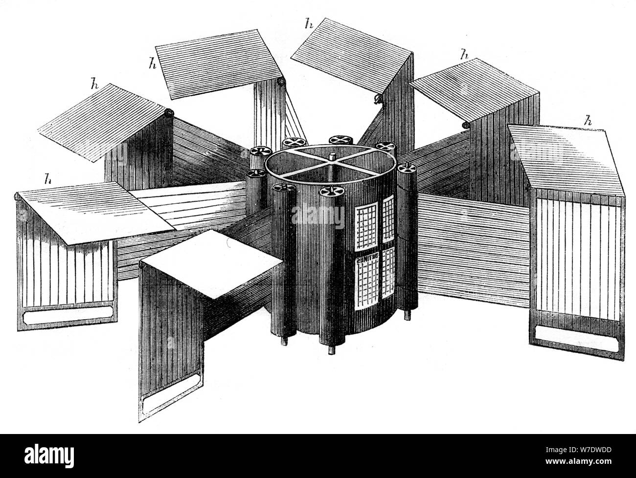 La fois Applegath machine verticale d'impression, 1866. Artiste : Inconnu Banque D'Images