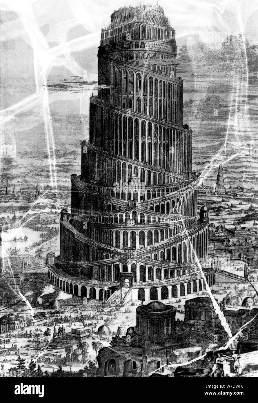 Building of tower of babel bible Banque de photographies et d’images à