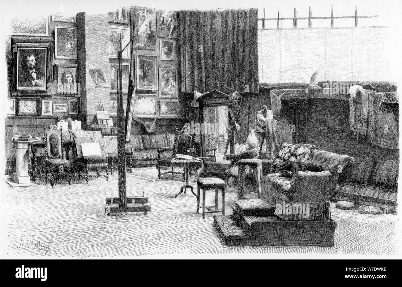 "Le Studio", c1880-1882.Artiste : Alexandre Cabanel Banque D'Images