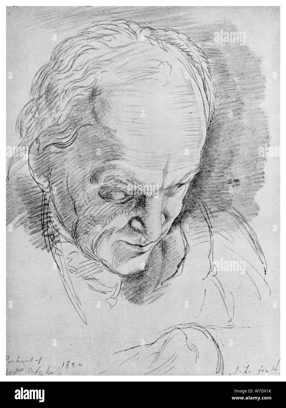 William Blake, poète, mystique anglaise, artiste et graveur, 19e siècle (1956). Artiste : Inconnu Banque D'Images