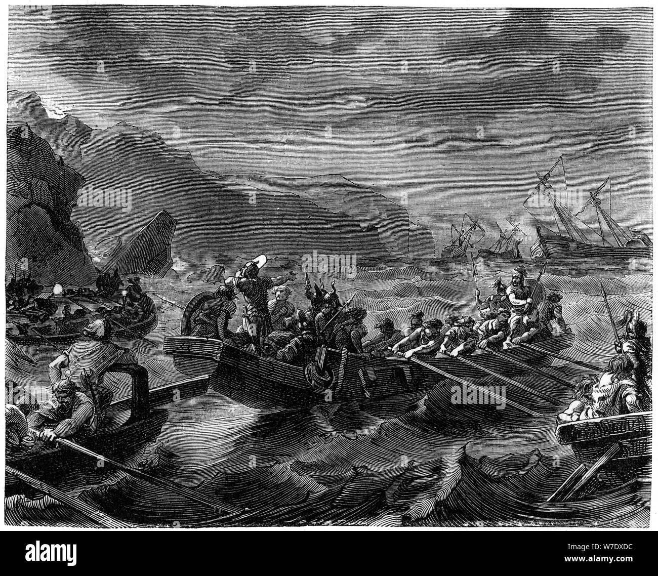'Les francs contre la mer en furie', 1882-1884. Artiste : Inconnu Banque D'Images
