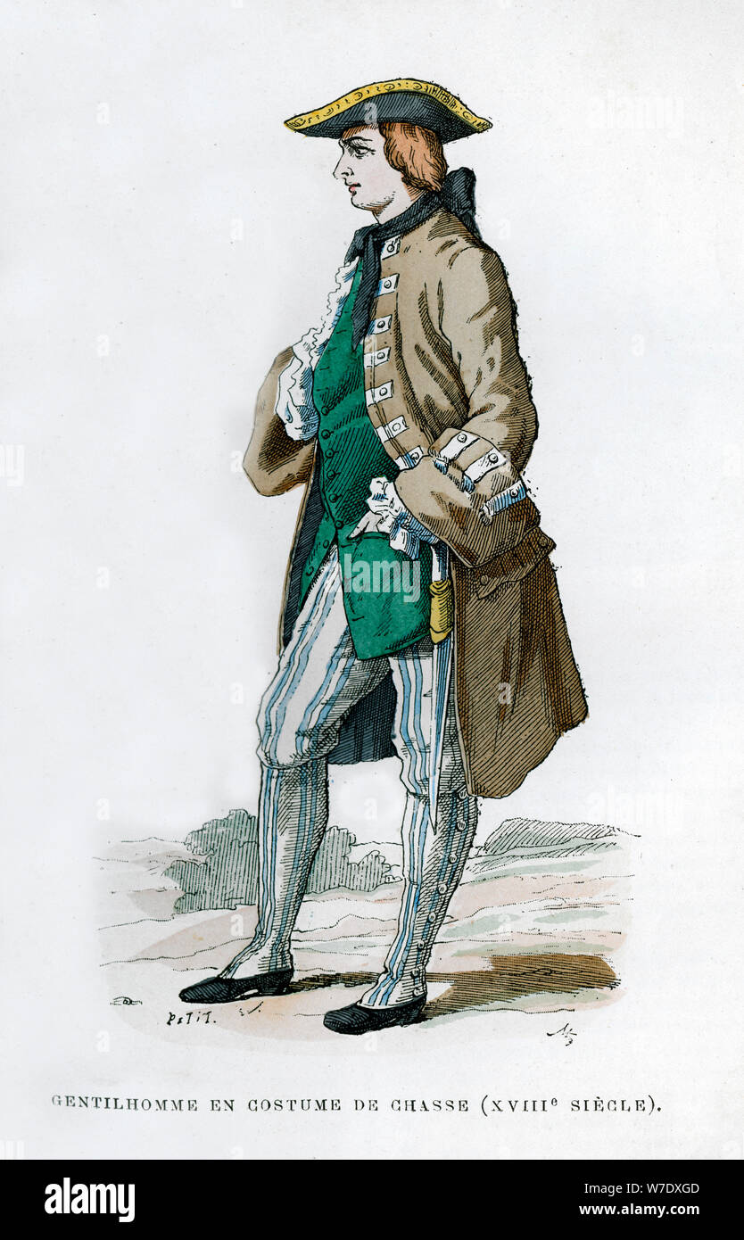 Gentleman dans un costume de chasse, 18e siècle (1882-1884). Artiste : Inconnu Banque D'Images