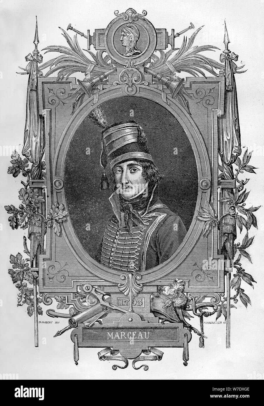 François Séverin Marceau-Desgraviers, soldat de la révolution française, 1793 (1882-1884)..Artiste : Pannemaker Banque D'Images