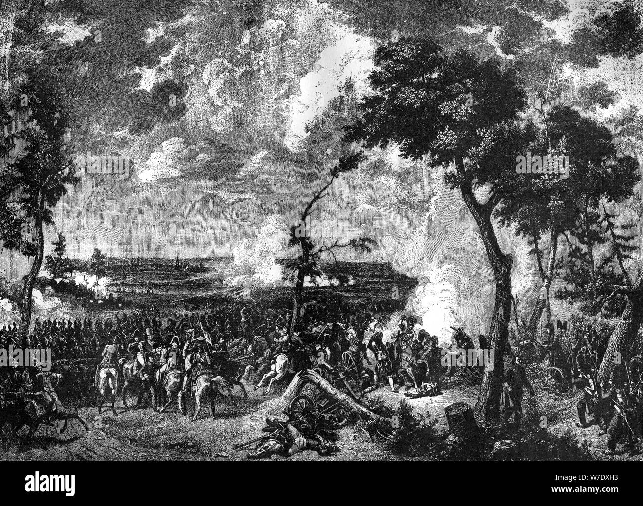 Bataille de Hanau, Allemagne, 30 au 31 octobre 1813 (1882-1884). Créateur : Inconnu. Banque D'Images