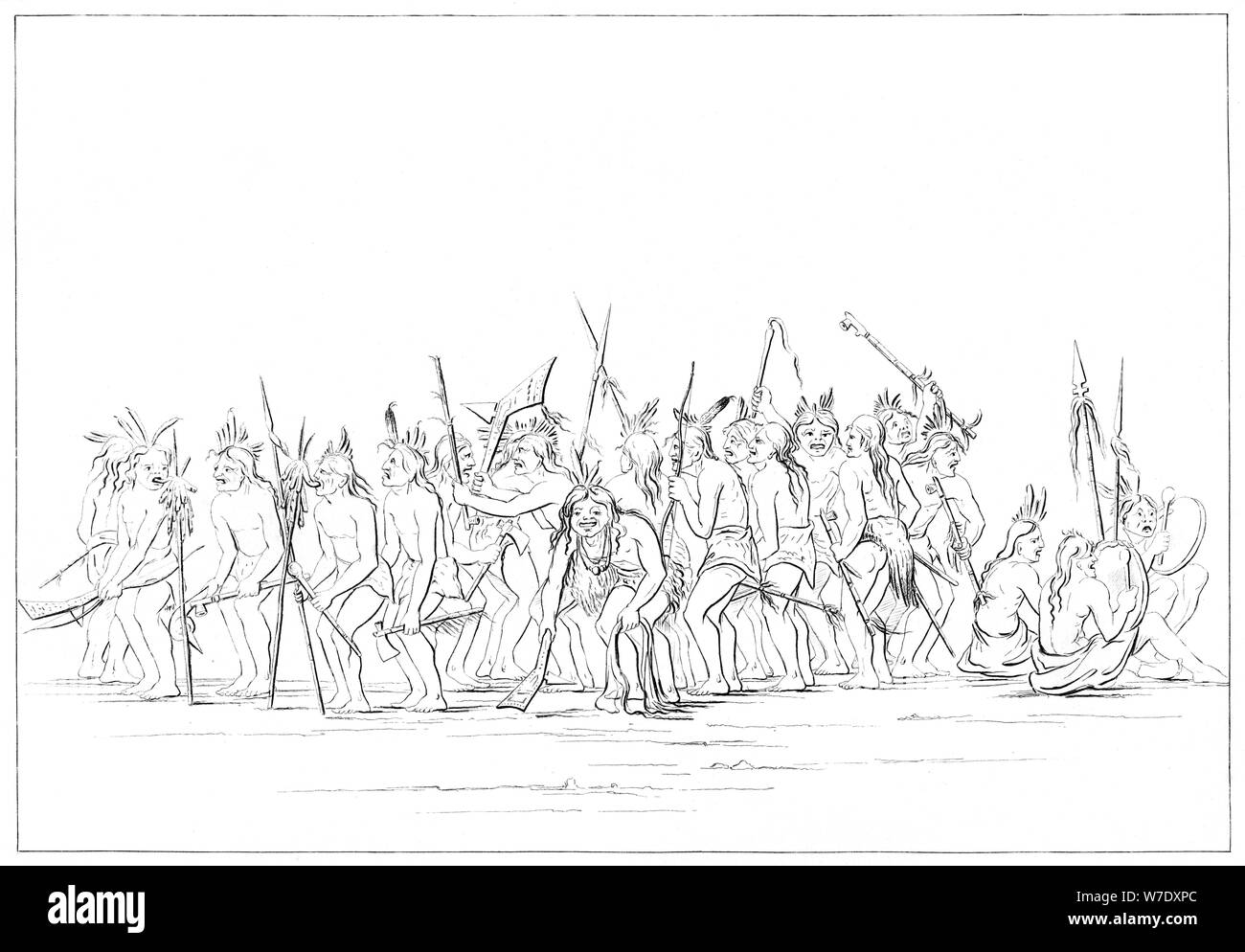 Danse du chien des Sioux, 1841.Artiste : Myers et Co Banque D'Images