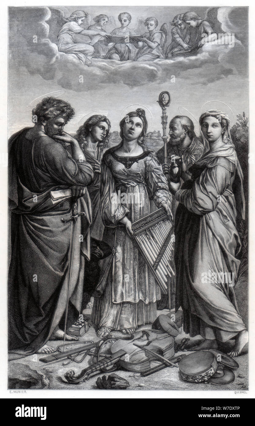 'St Cecilia', 1514 (1870). Artiste : Quesnel Banque D'Images