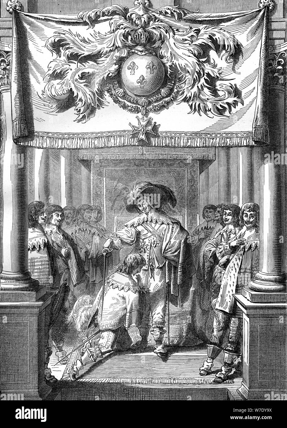 Louis XIII de France donnant l'ordre de l'Esprit Saint, 17e siècle (1882-1884). Artiste : Inconnu Banque D'Images