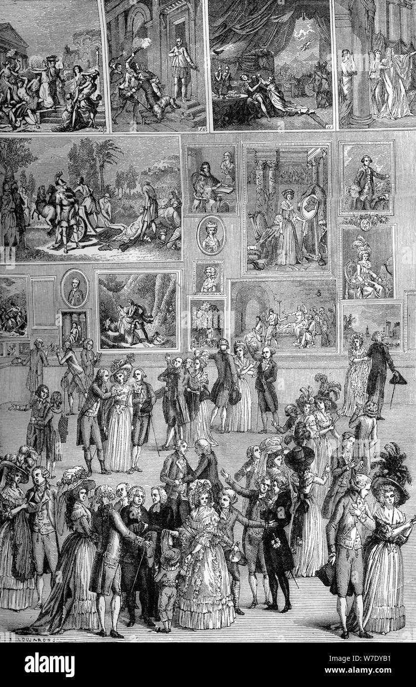 Exposition de peinture, le Louvre, Paris, 1737 (1882-1884). Artiste : Inconnu Banque D'Images