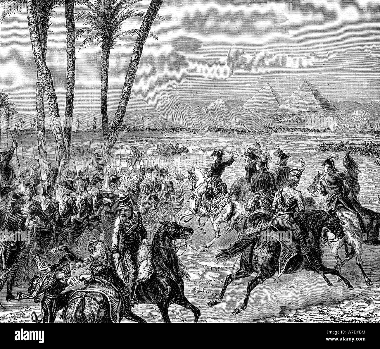 Bataille des Pyramides, le 21 juillet 1798 (1882-1884). Artiste : Inconnu Banque D'Images