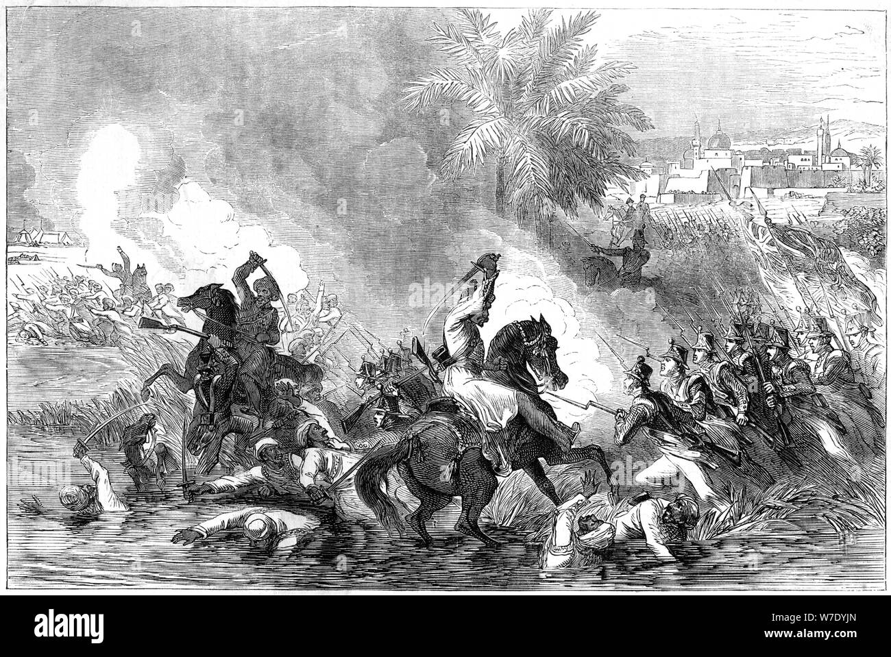 La sortie de la garnison de Jalalabad, en Afghanistan, en 1842. Artiste : Inconnu Banque D'Images