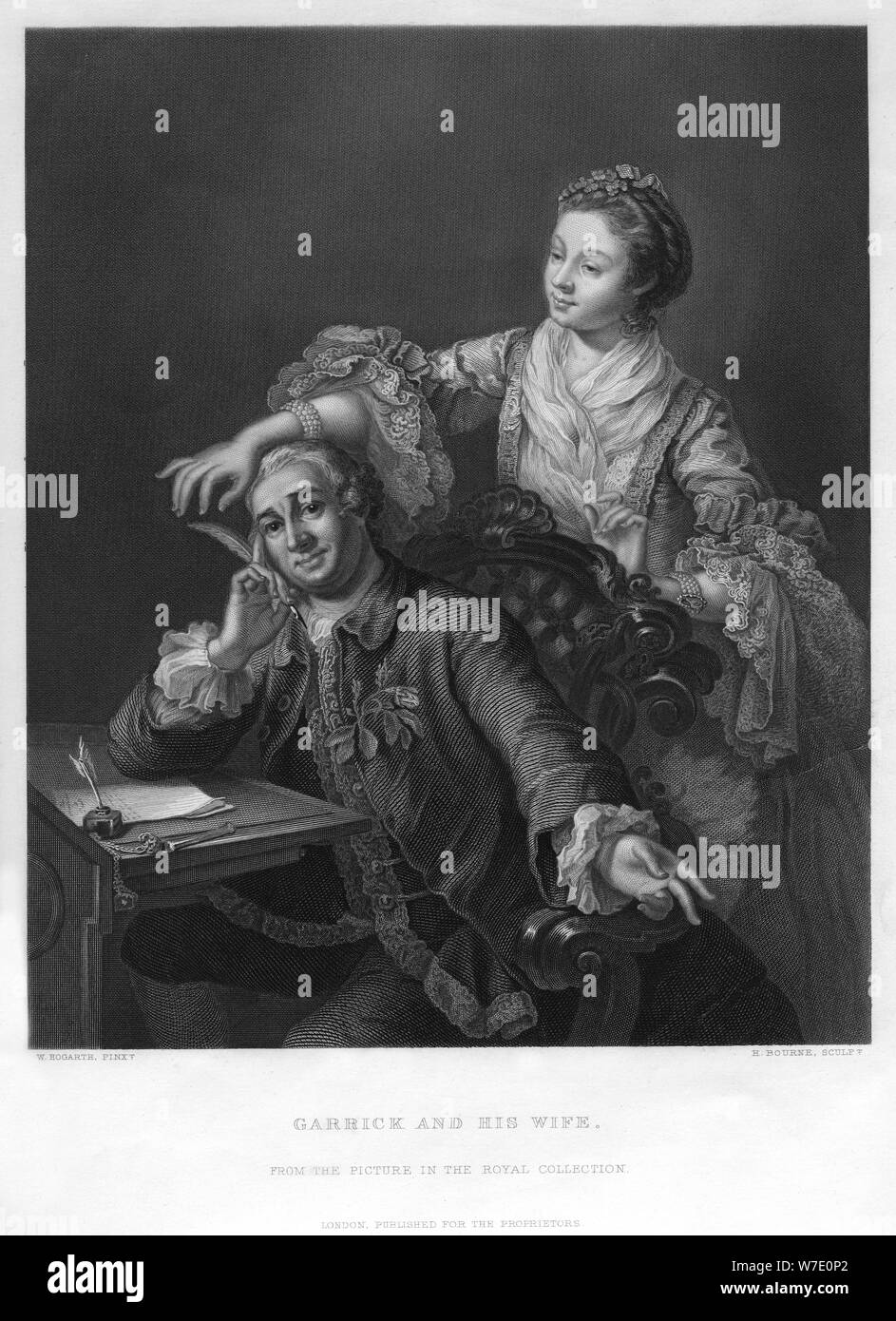"Garrick et sa femme', 1757 (19ème siècle).Artiste : H Bourne Banque D'Images