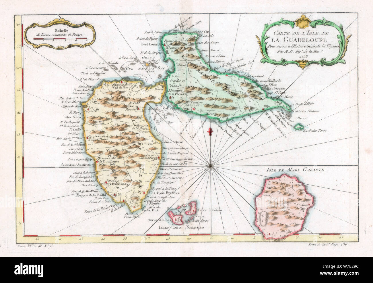 carte-caraibes-du-18-me-si-cle-banque-de-photographies-et-d-images