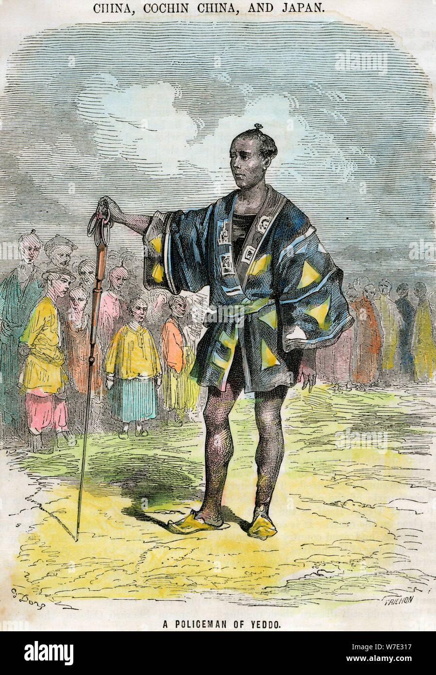 'Un policier de Yeddo' (EDO), Japon, c1880. Artiste : Trichon Banque D'Images