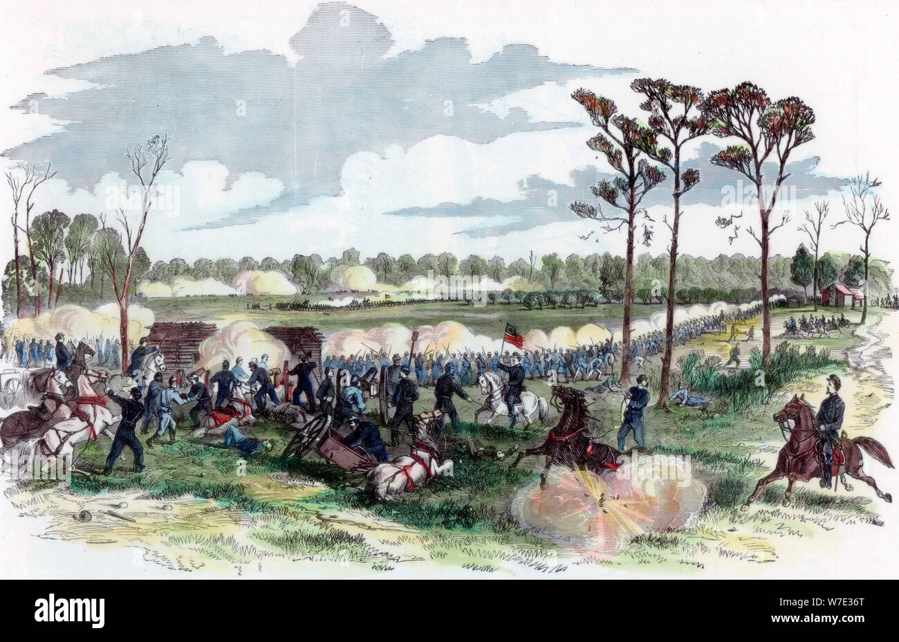 Bataille de Shiloh, Tennessee, guerre civile américaine, 6 avril 1862. Artiste : Inconnu Banque D'Images