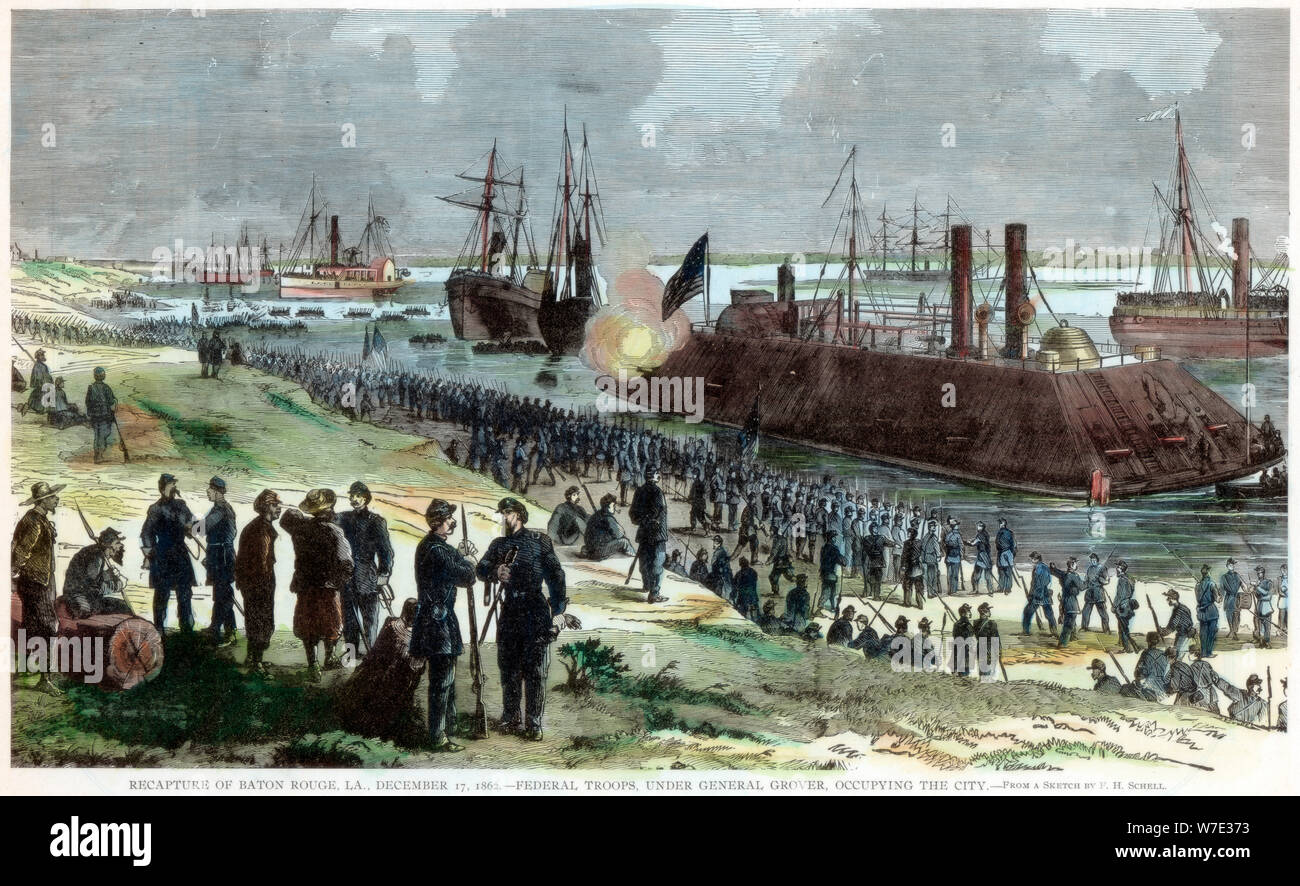 Récupération de Baton Rouge, Louisiane, guerre civile américaine, le 17 décembre 1862. Artiste : Inconnu Banque D'Images
