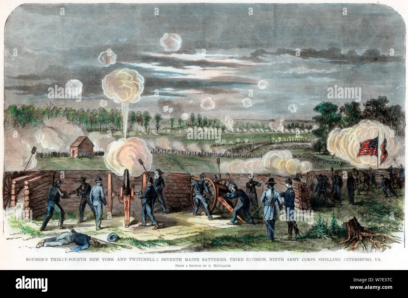 Siège de Petersburg, Virginia, guerre civile américaine, c1864-c1865. Artiste : Inconnu Banque D'Images