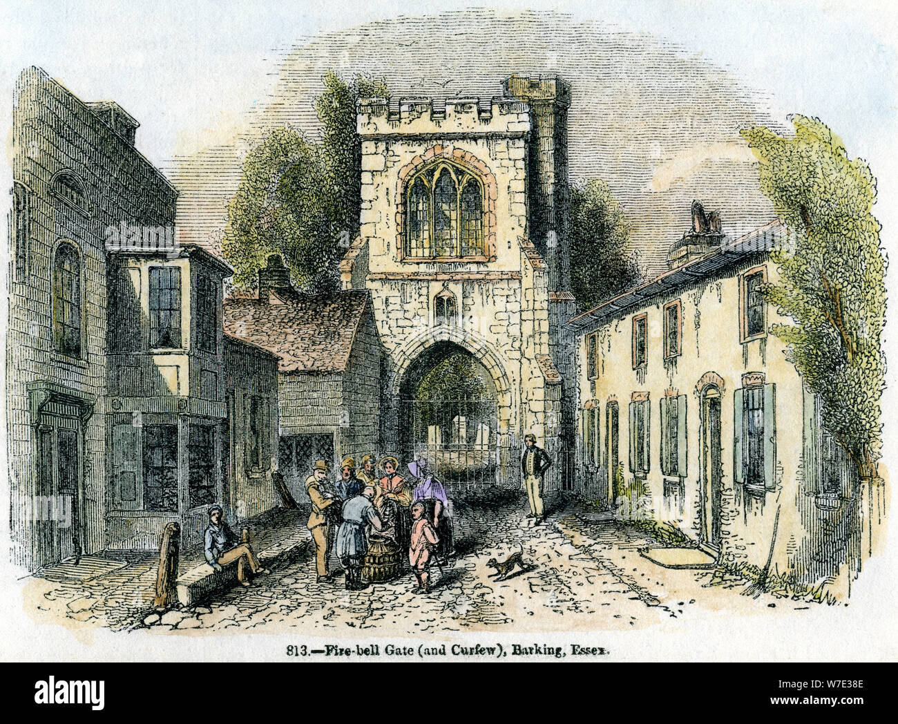 'Fire-bell (Gate) et le couvre-feu, aboiements, Essex', 1845. Artiste : Inconnu Banque D'Images