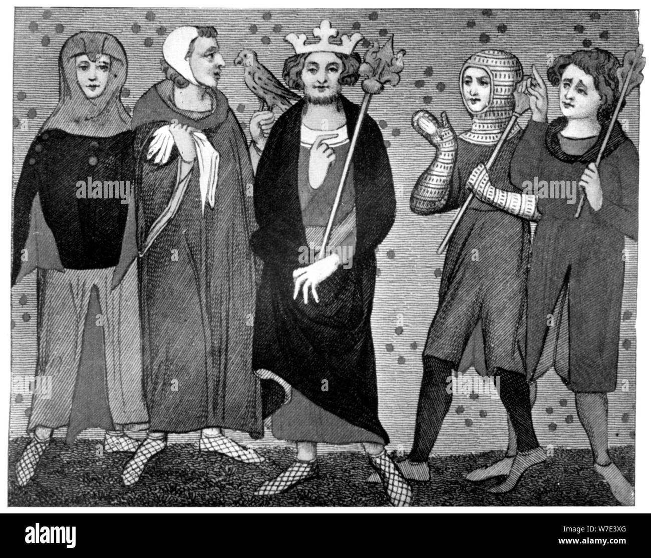 Le Roi et la Cour, fin 13e-14e siècle, (1910). Artiste : Inconnu Banque D'Images