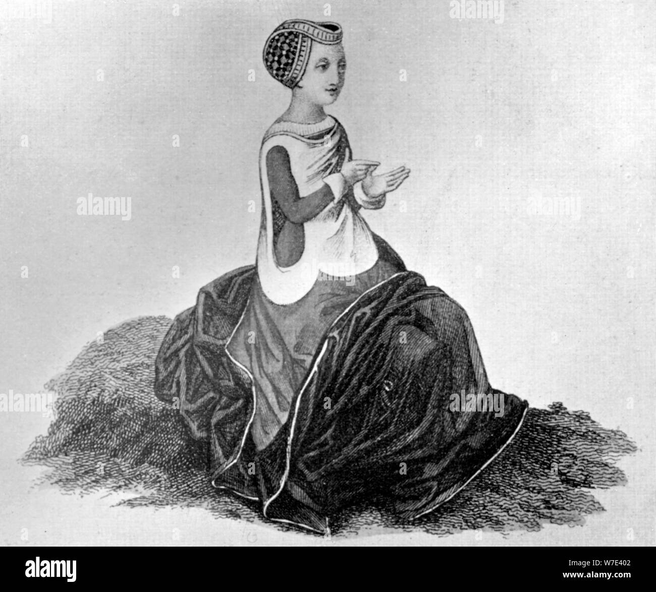 Costume de femme, 14e siècle, (1910). Artiste : Inconnu Banque D'Images
