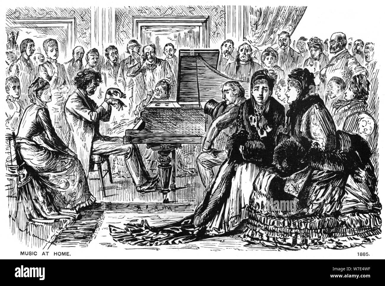 « Music at Home', 1885 (1891). Artiste : George du Maurier Banque D'Images