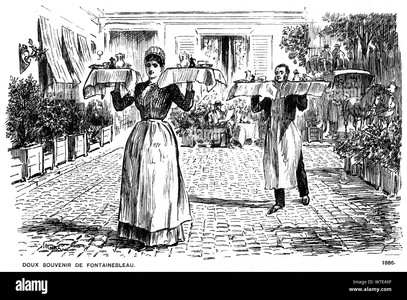 Souvenir dirige le spectacle de Fontainebleau', 1886 (1891). Artiste : George du Maurier Banque D'Images